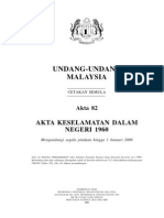 Akta 82, Akta Keselamatan Dalam Negeri 1960 (Disemak 1972)