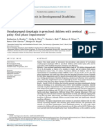 Preschool Children with CP Often Have Oral Phase Dysphagia