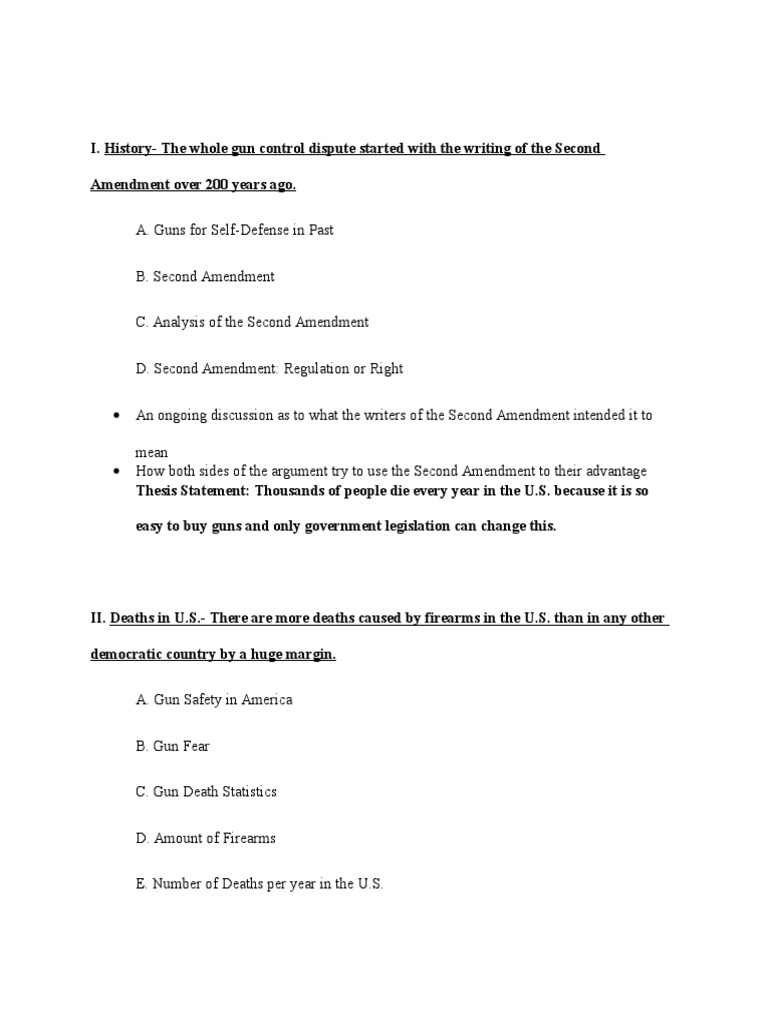 topic sentences National Rifle Association Gun Violence In The