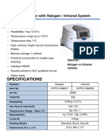 Specifications: Moisture Analyzer With Halogen / Infrared System