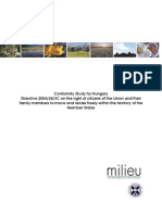 Conformity Study For Hungary Directive 2004/38/EC On The Right of Citizens of The Union and Their Family Members To Move and Reside Freely Within The Territory of The Member States