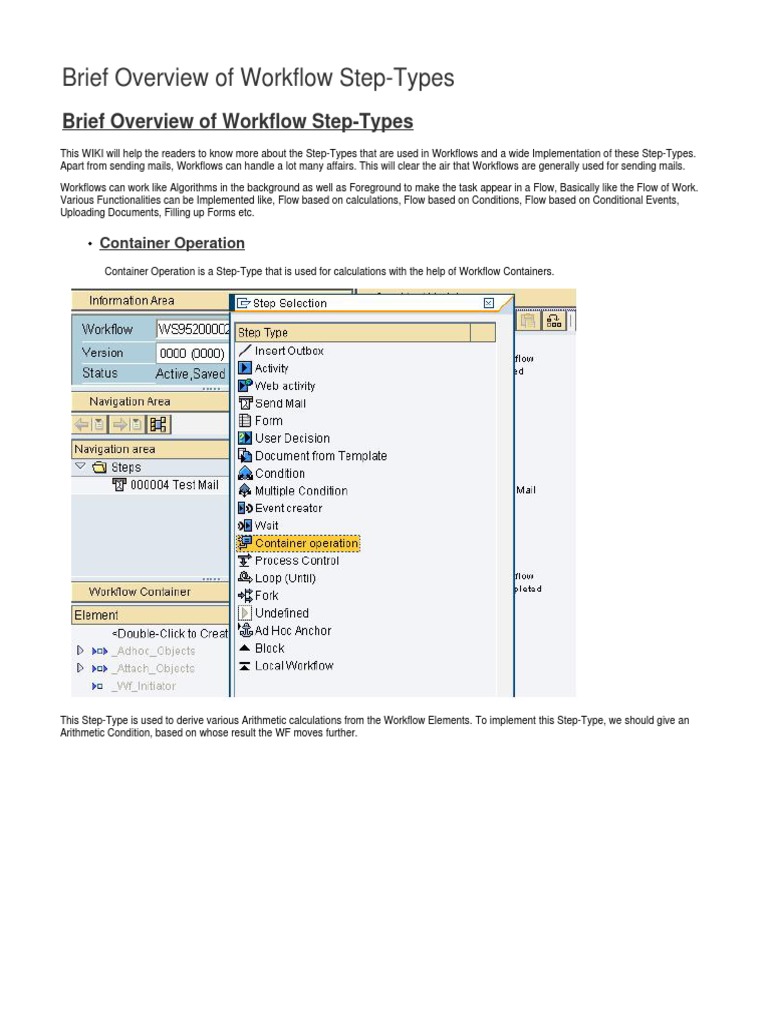 ABAP BriefOverviewofWorkflowStep Types 211215 1310 5434 | PDF