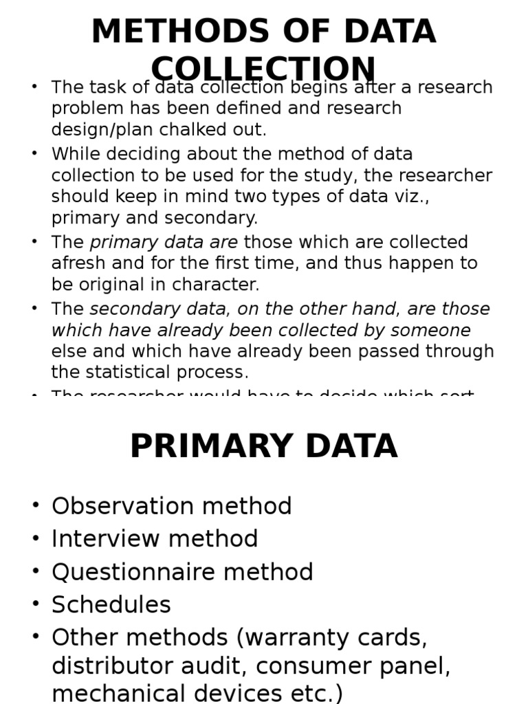 Methods of Data Collection | PDF | Questionnaire | Science