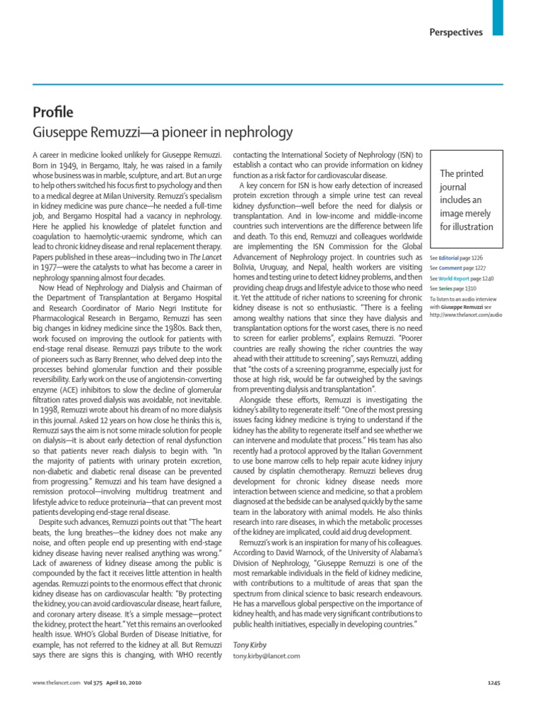 Nephroprotection Insights from Remuzzi | PDF | Nephrology | Chronic ...