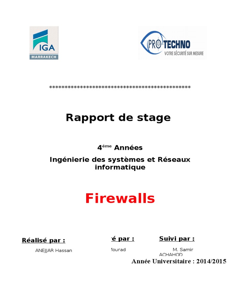Rapport de Stage (Parefeu)  Modèle OSI  Protocoles Internet