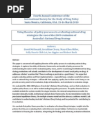 Download Using theories of policy processes in evaluating national drug strategies the case of the 2009 evaluation of Australias National Drug Strategy by David McDonald SN30167892 doc pdf