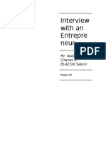 Final Report Interview With Entrepreneur