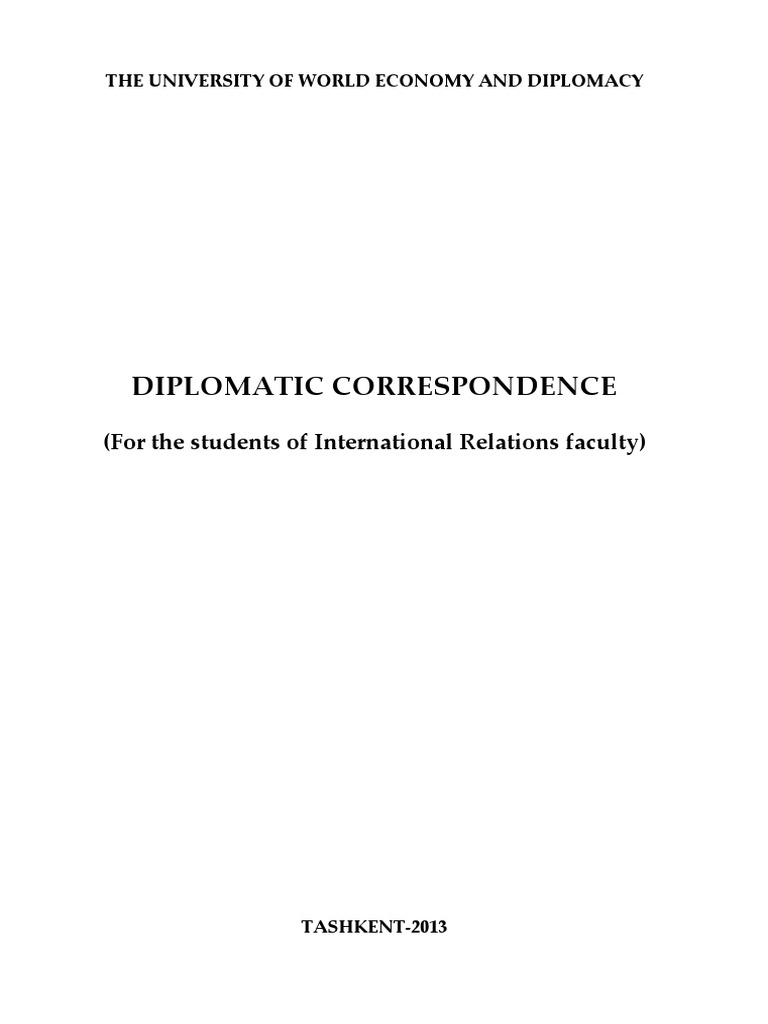 Diplomatic Correspondence Guide | PDF | Ambassador | Consul ...