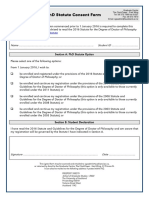 PHD Statute Consent Form