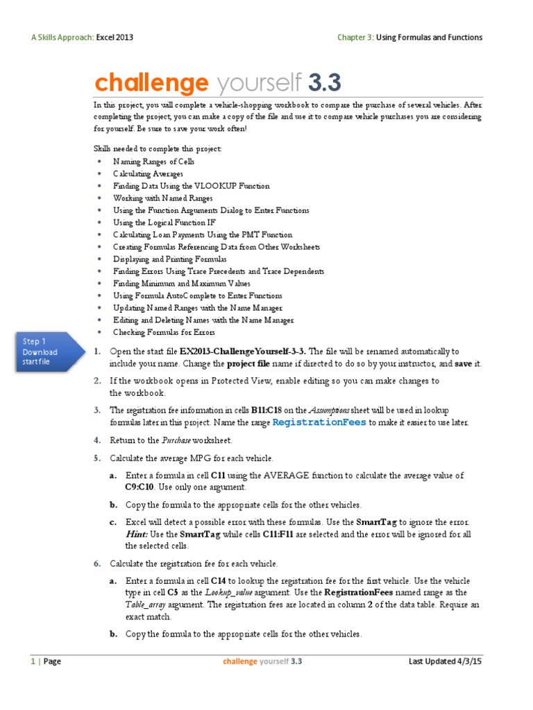 EX2013-ChallengeYourself-3-3-instructions.pdf | Worksheet | Microsoft ...