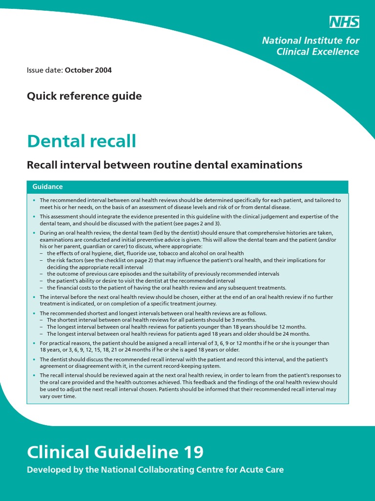 Dental Recall PDF