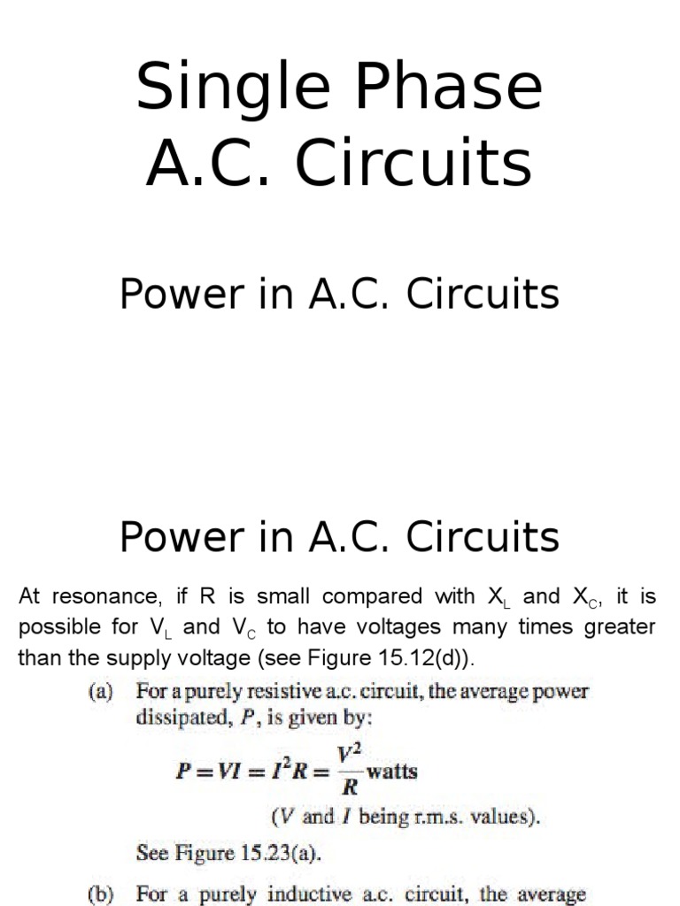 Power in AC Circuits PDF