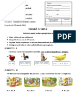 Subiecte Clasa Pregatitoare PDF