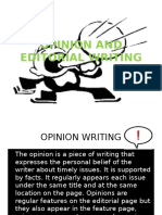 Opinion and Editorial Writing