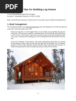 Tips for Building Log Homes