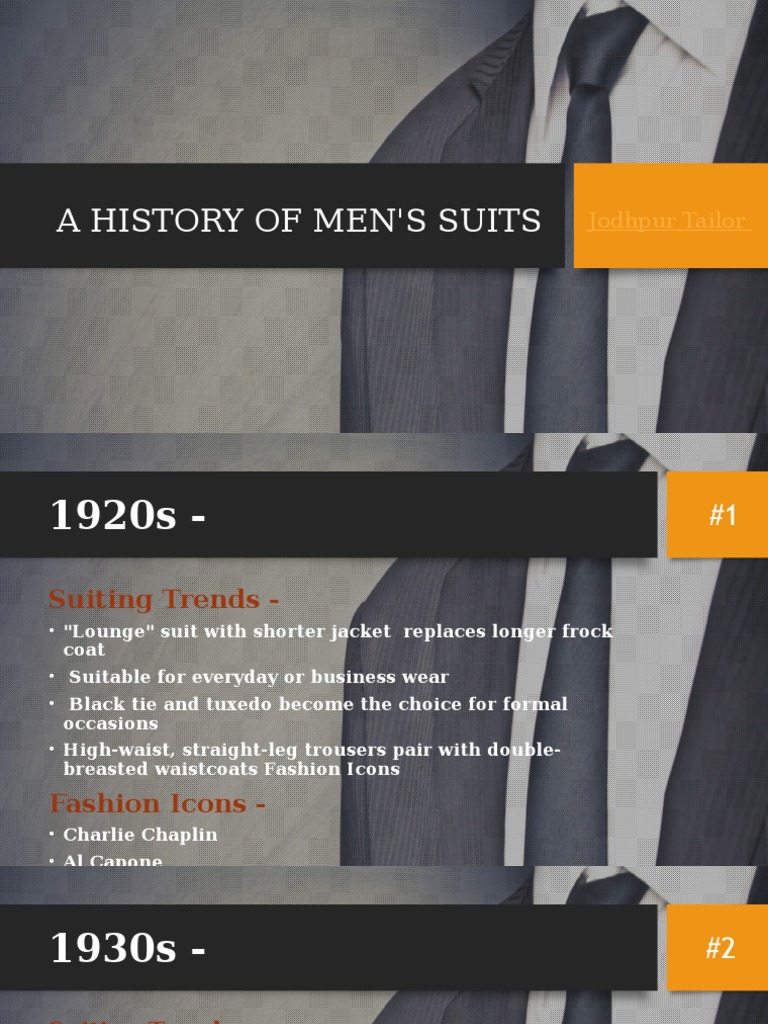 Men's Suit Evolution Through Decades | PDF