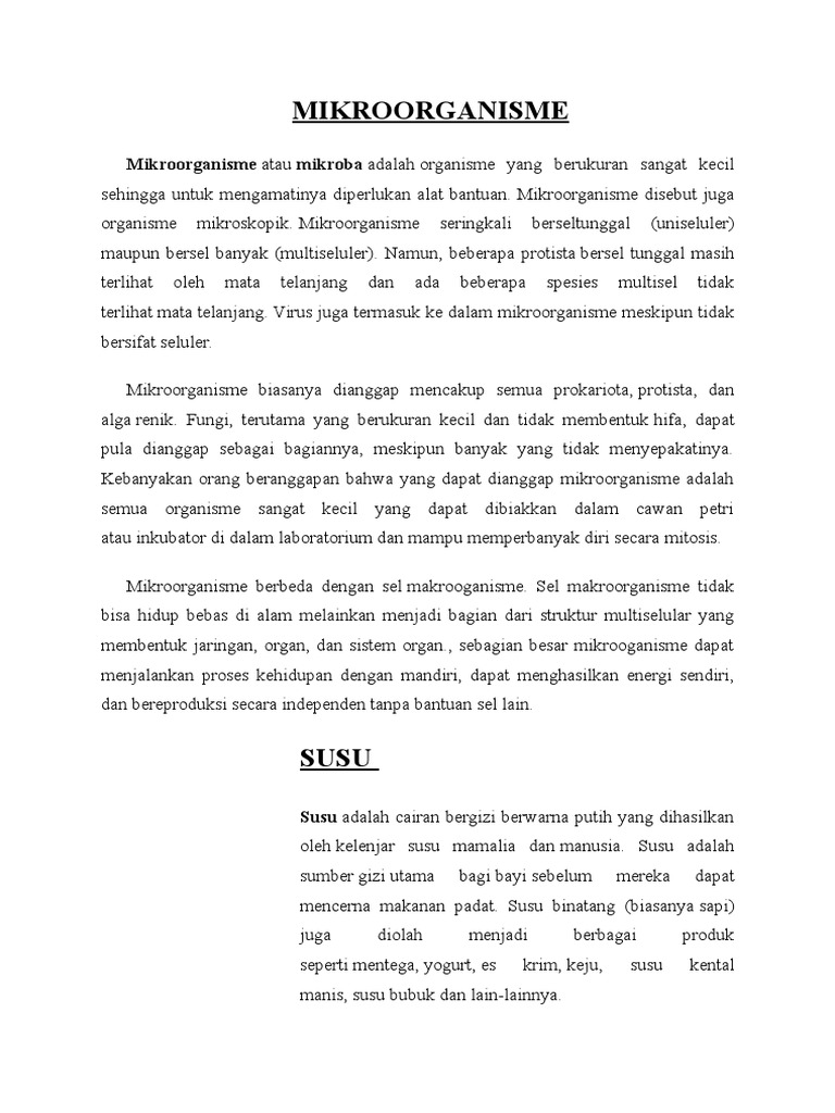 Mikroorganisme Pada Susu