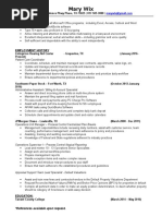 Mary Wix Resume 2016