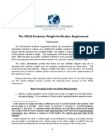 WSC Summarizes The Basic Elements of The SOLAS Container Weight Verification Requirement February 2015