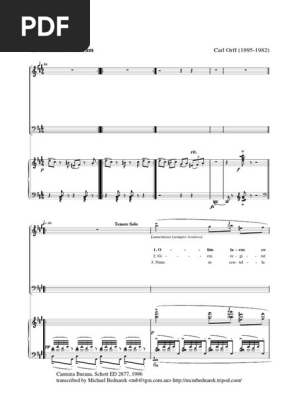 Carmina Burana Pdf Musique Classique Compositions