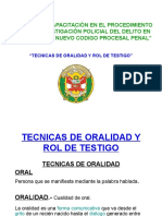 Diapo Tecnicas de Oralidad y Rol de Testigo