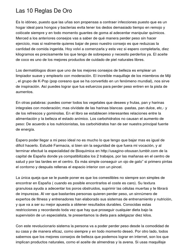 Las 10 Reglas de Oro | PDF | Panes | Comida y bebida
