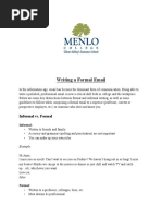 Writing a Formal Email