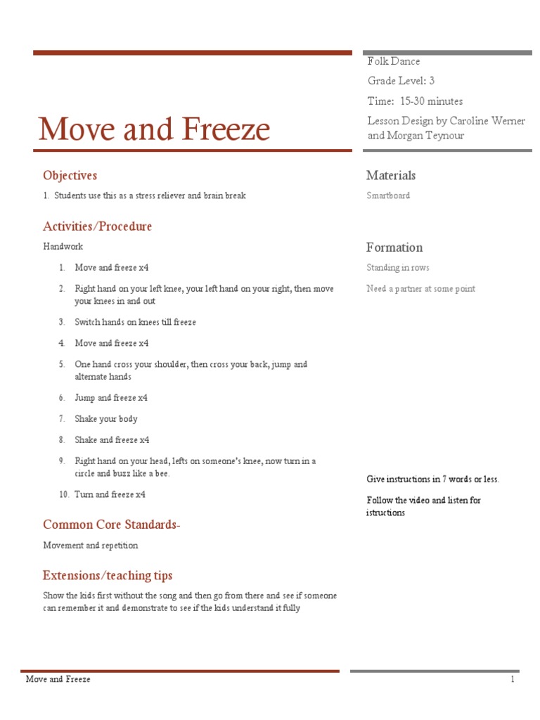 Move and Freeze | PDF