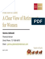 From Here To There: A Clear View of Retirement For Women - Webinar by Gemma Jablonski