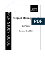 AUT Course BSYS603 Project Management Study Guide Semester 1 - 2016