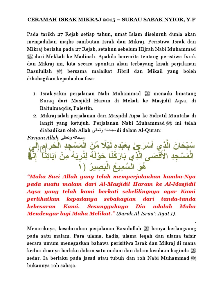 Ceramah Israk Mikraj 2015 Pdf
