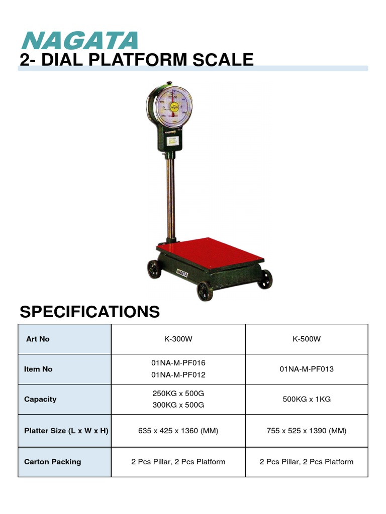 Nagata Dial Platform Scale Specs | PDF | Computing And Information ...