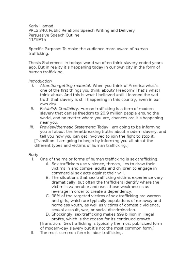 Speech on child trafficking image