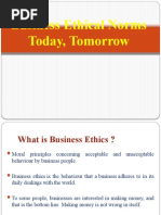 Business Ethical Norms Today, Tomorrow