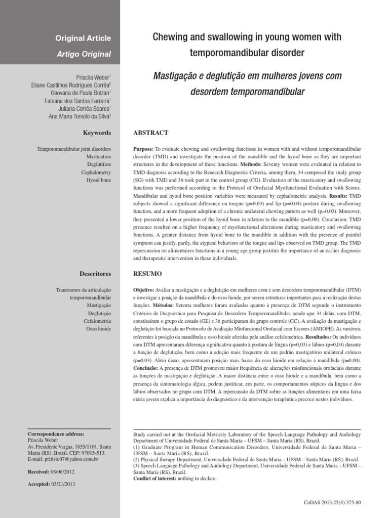 TMJ Disorder | PDF | Orthodontics | Statistics