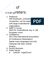 Types of Interpreters