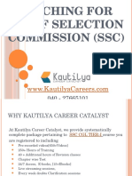 Online Coaching For SSC (Staff Selection Commission) - Kautilya Careers