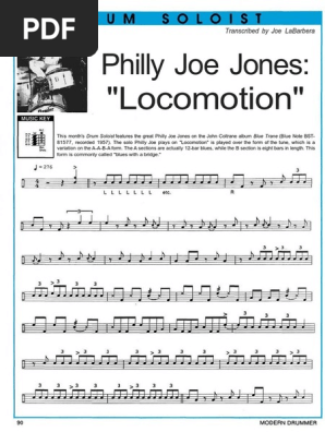 Philly Joe Jones: Locomotion Solo Transcription | PDF