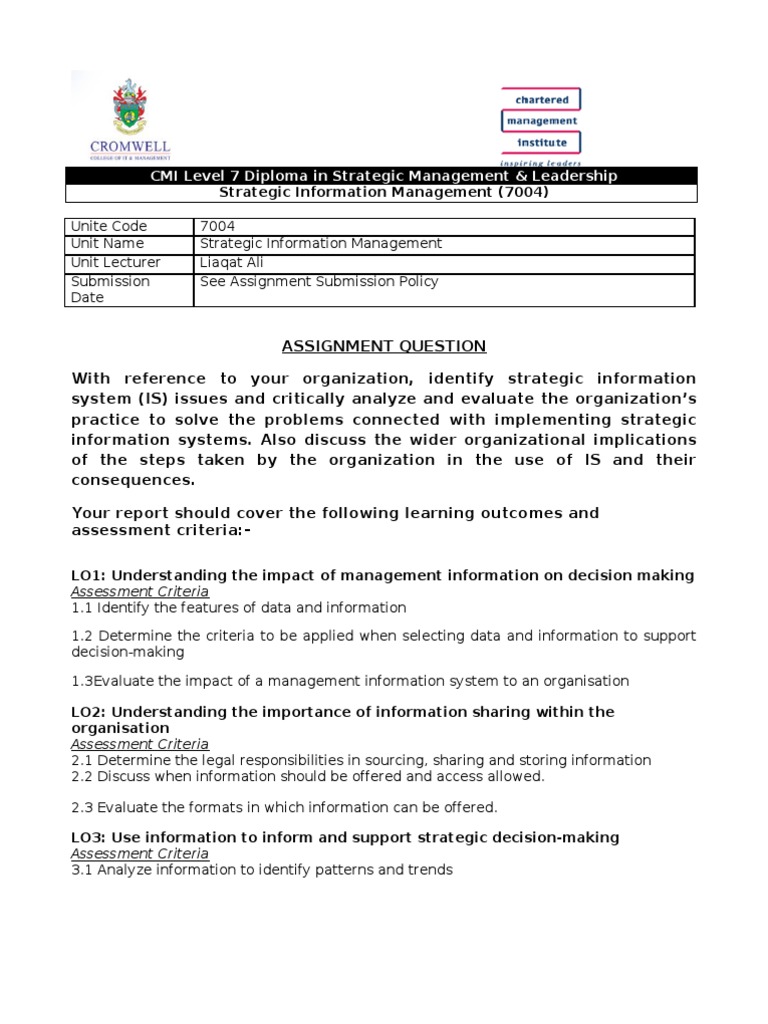 7004 Assignment | PDF | Information Management | Information