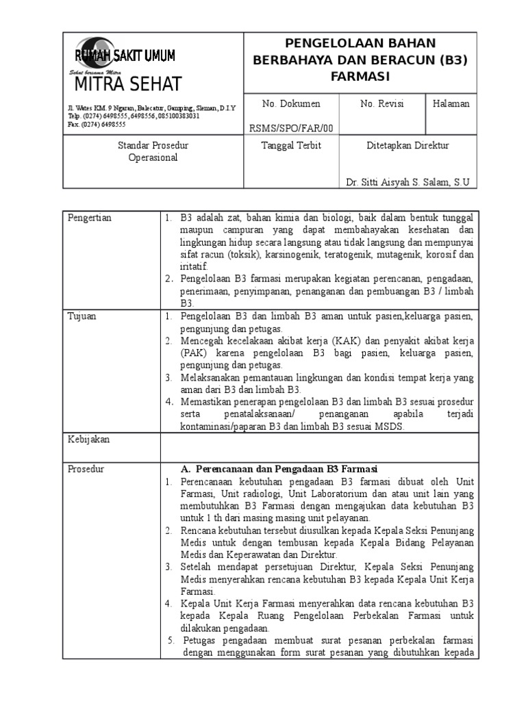 Spo Pengelolaan b3