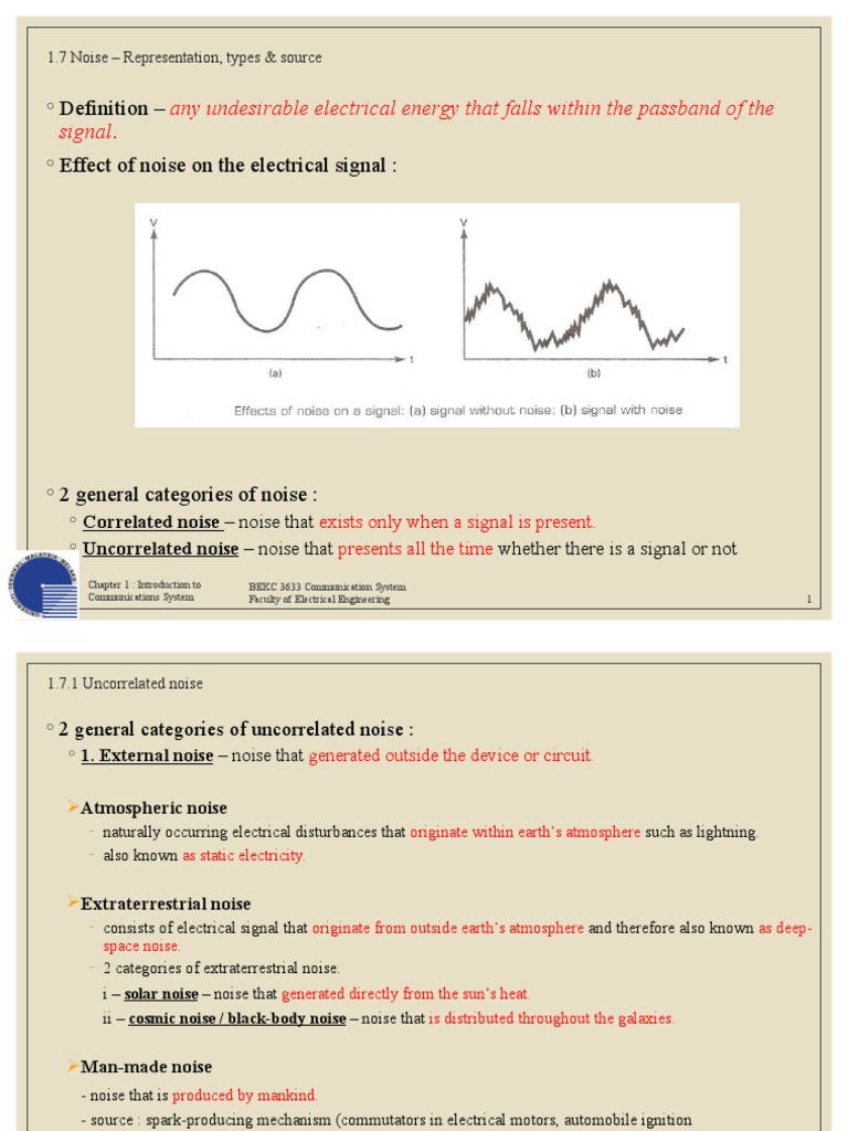 Understanding Noise in Communication Systems | PDF | Signal To Noise ...