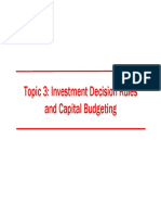 FINA2303 Topic 03 Capital Budgeting