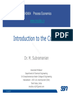 Introduction To The Course: Dr. M. Subramanian