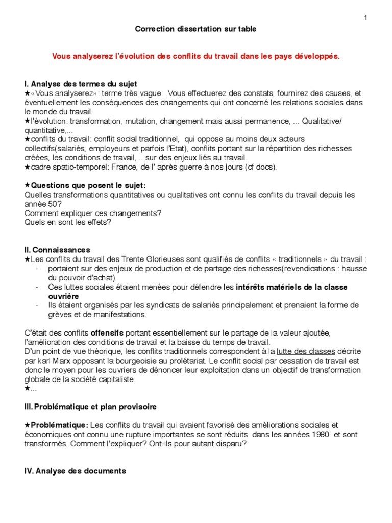 dissertation ses conflits du travail