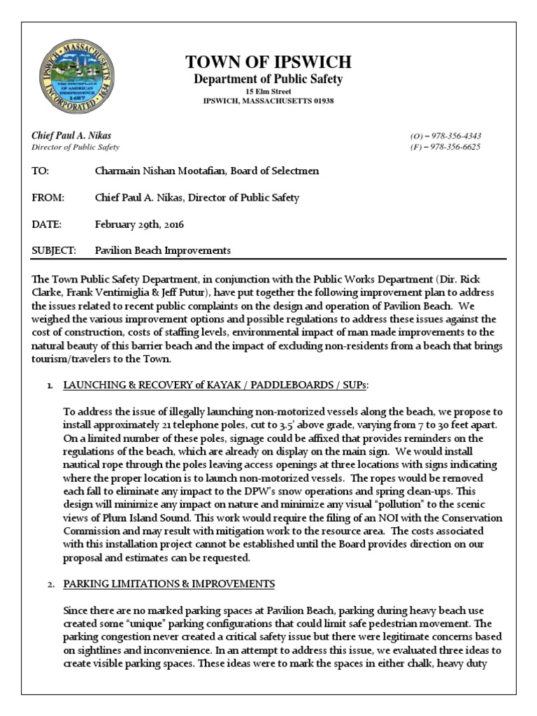 Town of Ipswich Department of Public Safety PDF Transport Business