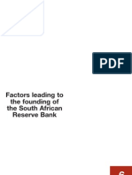 Factors Leading To The Founding of The South African Reserve Bank