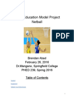 Sport Education Model Project Netball