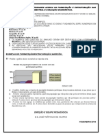 Orientação para Os Professores Acerca Da Formatação e Estruturação Dos Simulados, Avaliações Bimestral e Avaliação Diagnóstica.