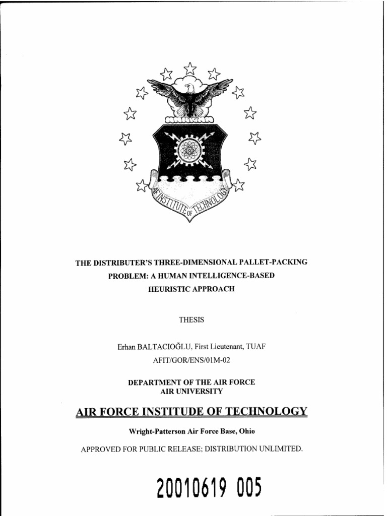 The Distributer's ThreeDimensional PalletPacking Problem A Human