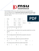 Questionnaire Diasdvantage of GM For Human Health